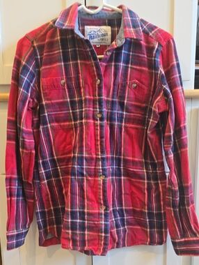 Penfield Red & Navy Plaid Button-Down Flannel